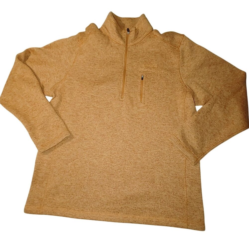 Eddie Bauer Quarter Zip Pullover XL Orange Sweater Soft Warm Casual Outdoor